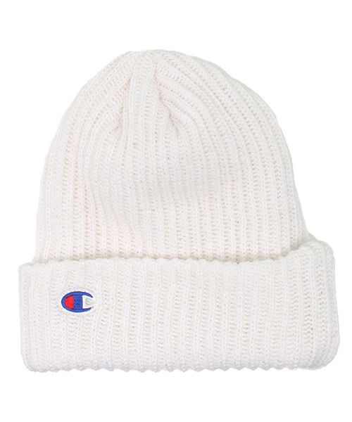 Champion(チャンピオン)の「ユニセックス チャンピオン アクリル ビーニー Champion BEANIE(ニットキャップ/ビーニー・レディース・ホワイト/ブラック/レッド/グリーン/ブルー/ネイビー/バーガンディー/グレー/ライトブルー・ONE SIZE)」の2枚目の写真