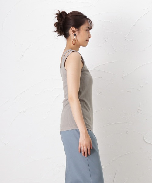 Howdy Marie（ハウディ―マリー）の「アシンメトリーデザイン タンクトップ（タンクトップ・レディース・アイボリー/グレー/ブラウン・フリー）」の9枚目の写真