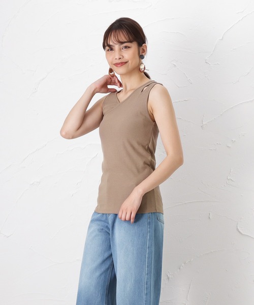 Howdy Marie（ハウディ―マリー）の「アシンメトリーデザイン タンクトップ（タンクトップ・レディース・アイボリー/グレー/ブラウン・フリー）」の18枚目の写真