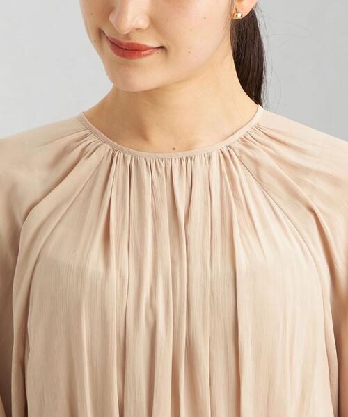 green label relaxing（グリーンレーベルリラクシング）の「バルーン スリーブ ウエスト ギャザー ワンピース ドット（ワンピース・レディース・ベージュ/その他1/オレンジ系その他・FREE）」の7枚目の写真