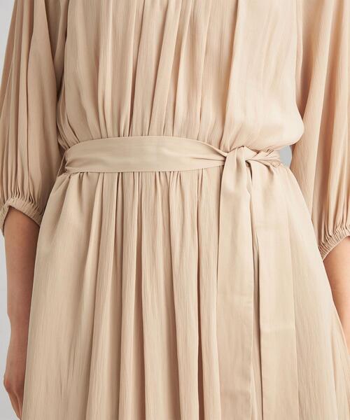 green label relaxing（グリーンレーベルリラクシング）の「バルーン スリーブ ウエスト ギャザー ワンピース ドット（ワンピース・レディース・ベージュ/その他1/オレンジ系その他・FREE）」の8枚目の写真