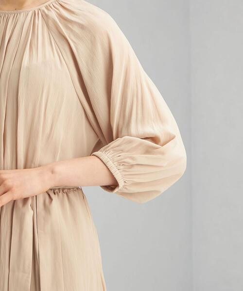 green label relaxing（グリーンレーベルリラクシング）の「バルーン スリーブ ウエスト ギャザー ワンピース ドット（ワンピース・レディース・ベージュ/その他1/オレンジ系その他・FREE）」の9枚目の写真