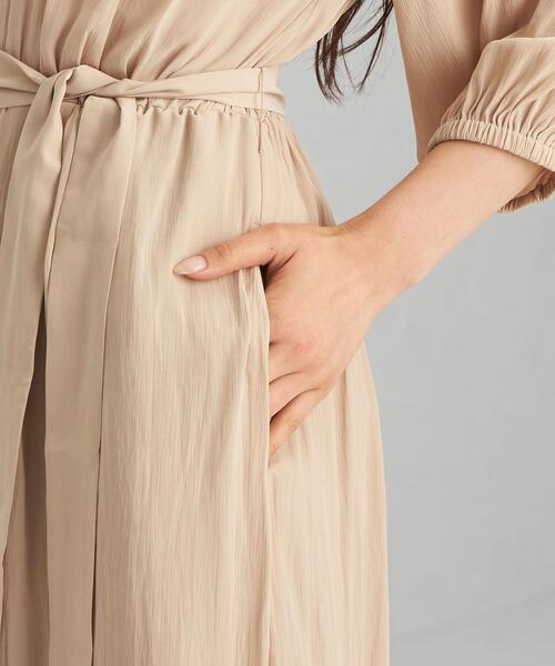 green label relaxing（グリーンレーベルリラクシング）の「バルーン スリーブ ウエスト ギャザー ワンピース ドット（ワンピース・レディース・ベージュ/その他1/オレンジ系その他・FREE）」の10枚目の写真