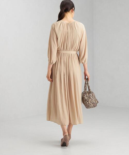 green label relaxing（グリーンレーベルリラクシング）の「バルーン スリーブ ウエスト ギャザー ワンピース ドット（ワンピース・レディース・ベージュ/その他1/オレンジ系その他・FREE）」の14枚目の写真