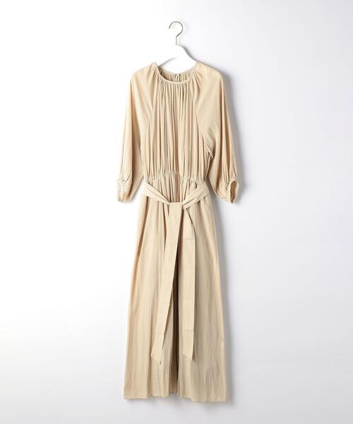 green label relaxing（グリーンレーベルリラクシング）の「バルーン スリーブ ウエスト ギャザー ワンピース ドット（ワンピース・レディース・ベージュ/その他1/オレンジ系その他・FREE）」の18枚目の写真