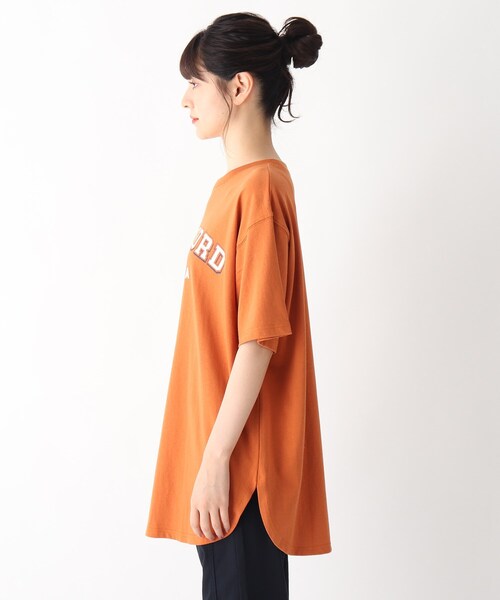 Cutie Blonde（キューティーブロンド）の「◆【S-L】カレッジロゴTシャツワンピース（ワンピース・レディース・オレンジ/チャコールグレー/オフホワイト・01/03/02）」の7枚目の写真