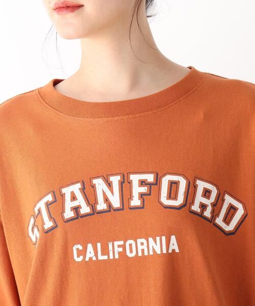 Cutie Blonde（キューティーブロンド）の「◆【S-L】カレッジロゴTシャツワンピース（ワンピース・レディース・オレンジ/チャコールグレー/オフホワイト・01/03/02）」の11枚目の写真