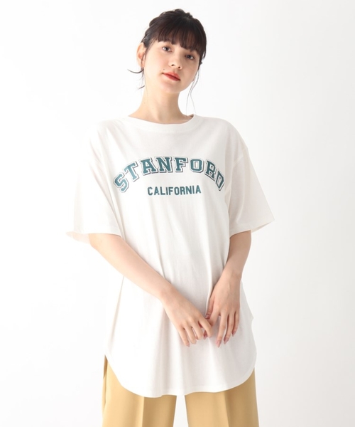 Cutie Blonde（キューティーブロンド）の「◆【S-L】カレッジロゴTシャツワンピース（ワンピース・レディース・オレンジ/チャコールグレー/オフホワイト・01/03/02）」の14枚目の写真
