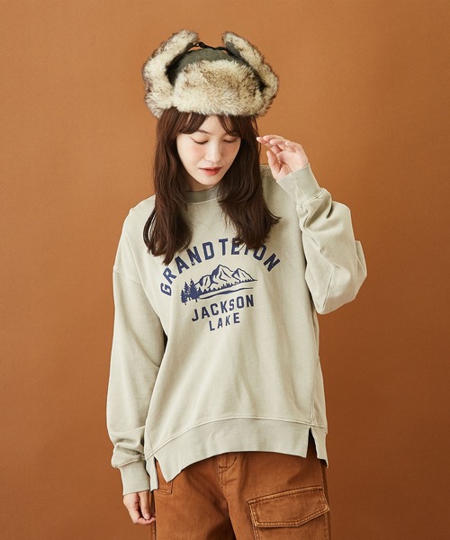 CUBE SUGAR（キューブシュガー）の「スウェットピグメント染めクルーネックプルオーバー（スウェット・レディース・ピンク/ネイビー/ベージュ/グリーン・M）」の2枚目の写真