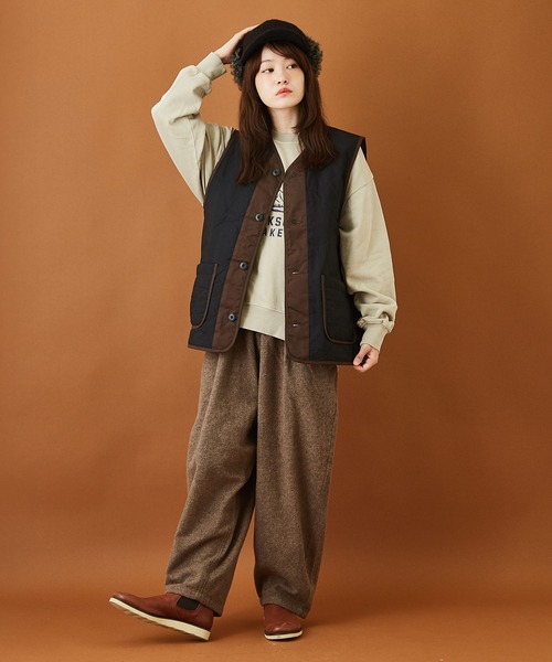 CUBE SUGAR（キューブシュガー）の「スウェットピグメント染めクルーネックプルオーバー（スウェット・レディース・ピンク/ネイビー/ベージュ/グリーン・M）」の5枚目の写真