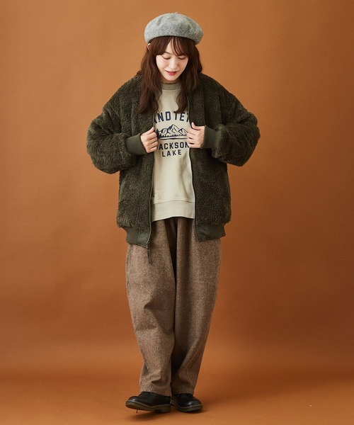 CUBE SUGAR（キューブシュガー）の「スウェットピグメント染めクルーネックプルオーバー（スウェット・レディース・ピンク/ネイビー/ベージュ/グリーン・M）」の21枚目の写真