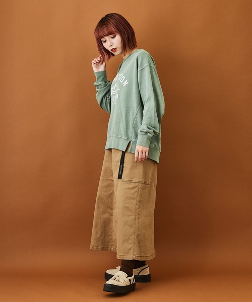 CUBE SUGAR（キューブシュガー）の「スウェットピグメント染めクルーネックプルオーバー（スウェット・レディース・ピンク/ネイビー/ベージュ/グリーン・M）」の18枚目の写真