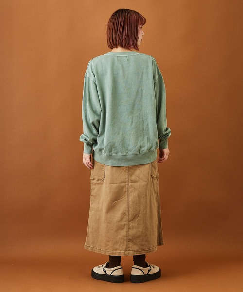 CUBE SUGAR（キューブシュガー）の「スウェットピグメント染めクルーネックプルオーバー（スウェット・レディース・ピンク/ネイビー/ベージュ/グリーン・M）」の7枚目の写真