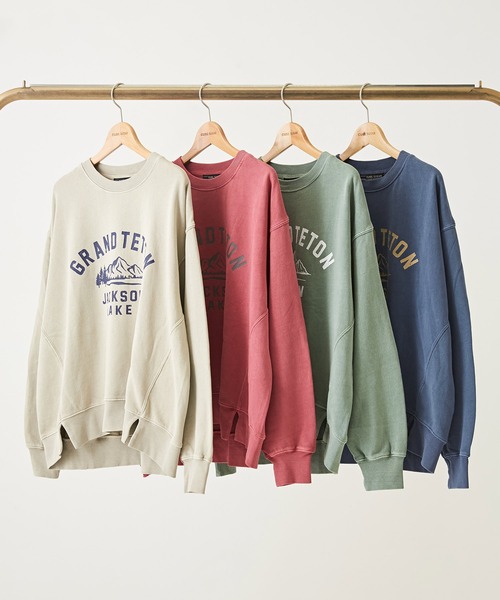 CUBE SUGAR（キューブシュガー）の「スウェットピグメント染めクルーネックプルオーバー（スウェット・レディース・ピンク/ネイビー/ベージュ/グリーン・M）」の14枚目の写真