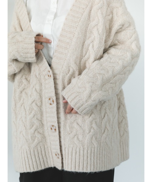 SLURR（スラ―）の「ケーブルルーズカーディガン（カーディガン/ボレロ・レディース・モカ/チョコ/その他8・FREE）」の11枚目の写真