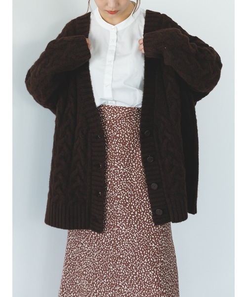 SLURR（スラ―）の「ケーブルルーズカーディガン（カーディガン/ボレロ・レディース・モカ/チョコ/その他8・FREE）」の9枚目の写真