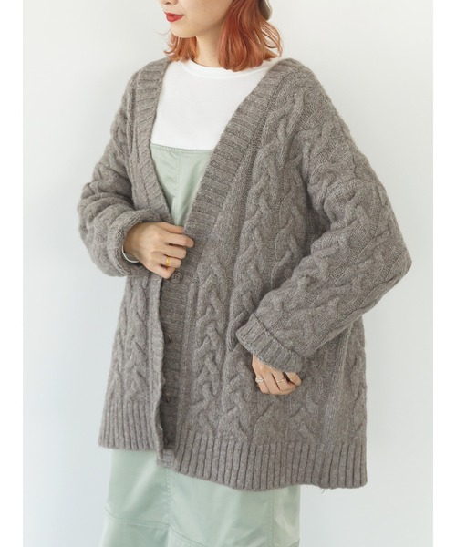 SLURR（スラ―）の「ケーブルルーズカーディガン（カーディガン/ボレロ・レディース・モカ/チョコ/その他8・FREE）」の21枚目の写真