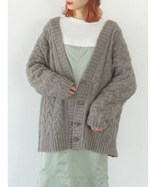 SLURR（スラ―）の「ケーブルルーズカーディガン（カーディガン/ボレロ・レディース・モカ/チョコ/その他8・FREE）」の15枚目の写真