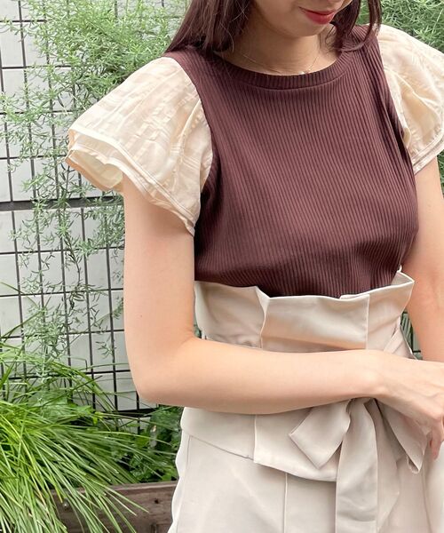 MAJESTIC LEGON(マジェスティックレゴン)の「レディコンシャストップス(Tシャツ/カットソー・レディース・ベージュ系その他2/ホワイト系その他2/ブラウン系その他2・MEDIUM/SMALL)」の2枚目の写真