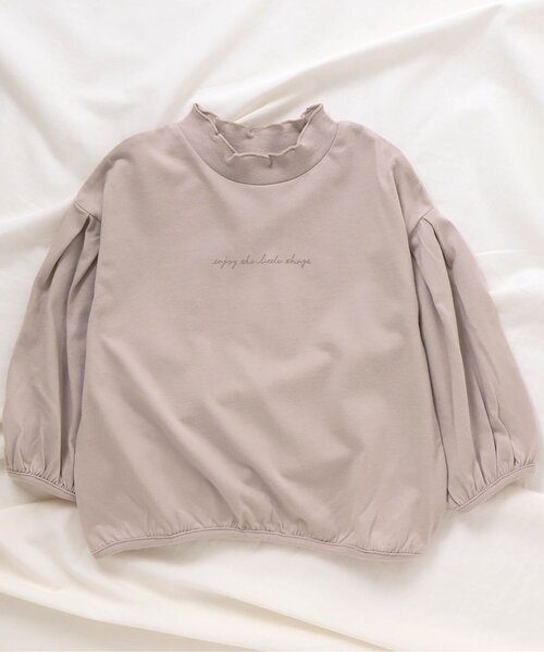 apres les cours(アプレレクール)の「メローハイネックTシャツ(Tシャツ/カットソー・キッズ・ミント/チャコール/アイボリー/ラベンダー・100/140/120/110/130/80/90)」の4枚目の写真