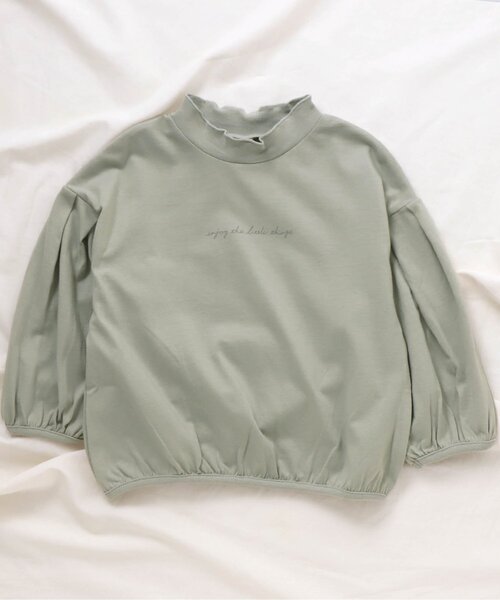 apres les cours(アプレレクール)の「メローハイネックTシャツ(Tシャツ/カットソー・キッズ・ミント/チャコール/アイボリー/ラベンダー・100/140/120/110/130/80/90)」の3枚目の写真