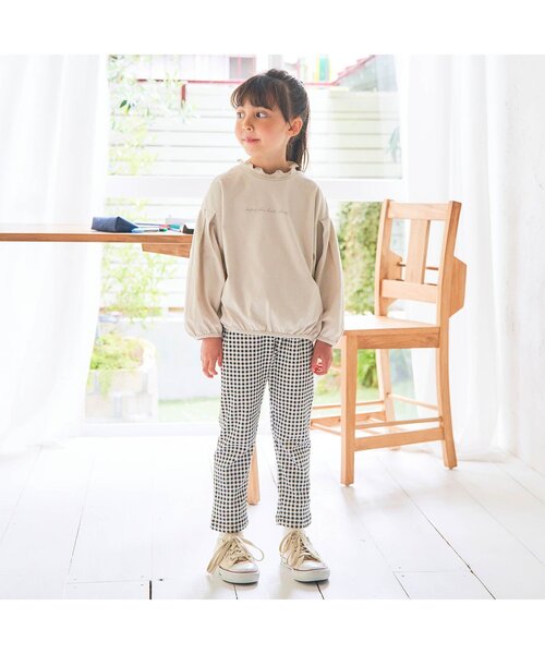 apres les cours(アプレレクール)の「メローハイネックTシャツ(Tシャツ/カットソー・キッズ・ミント/チャコール/アイボリー/ラベンダー・100/140/120/110/130/80/90)」の5枚目の写真