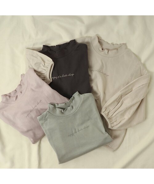 apres les cours(アプレレクール)の「メローハイネックTシャツ(Tシャツ/カットソー・キッズ・ミント/チャコール/アイボリー/ラベンダー・100/140/120/110/130/80/90)」の11枚目の写真