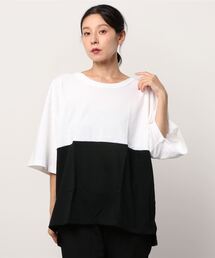 切り替え ビッグシルエット Tシャツ Heavy Weight レディース