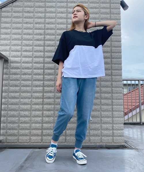 BEATJIVE(ビートジャイブ)の「切り替え ビッグシルエット Tシャツ Heavy Weight レディース(Tシャツ/カットソー・レディース・ホワイト系その他/ブラック系その他・MEDIUM/LARGE/X-LARGE)」の8枚目の写真