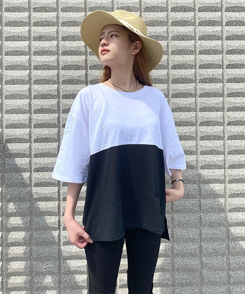 BEATJIVE(ビートジャイブ)の「切り替え ビッグシルエット Tシャツ Heavy Weight レディース(Tシャツ/カットソー・レディース・ホワイト系その他/ブラック系その他・MEDIUM/LARGE/X-LARGE)」の11枚目の写真