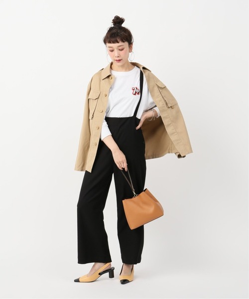 JOURNAL STANDARD relume（ジャーナルスタンダード　レリューム）の「T/Rストレッチサイドボタンサロペット◆（サロペット/オーバーオール・レディース・ブラック/キャメル・36/38）」の13枚目の写真