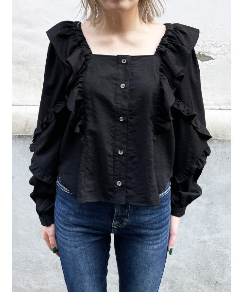 ENVYM(アンビー)の「ラッフルBlouse(シャツ/ブラウス・レディース・ゼブラ/ブラック・FREE)」の11枚目の写真