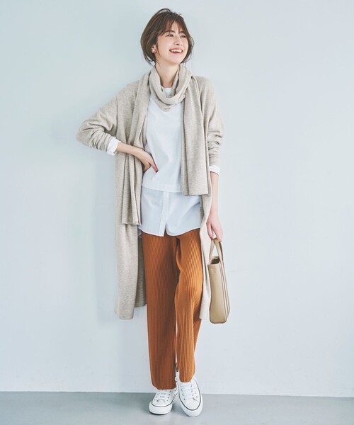 J.PRESS Ladies（J.プレス レディス）の「【接触冷感・UVケア】レイヤードジャージー カットソー（Tシャツ/カットソー・レディース・ホワイト系/ブラック系1/ネイビー系1・SMALL）」の4枚目の写真