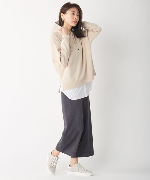 J.PRESS Ladies（J.プレス レディス）の「【接触冷感・UVケア】レイヤードジャージー カットソー（Tシャツ/カットソー・レディース・ホワイト系/ブラック系1/ネイビー系1・SMALL）」の13枚目の写真