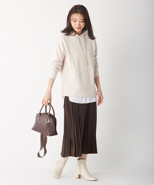 J.PRESS Ladies（J.プレス レディス）の「【接触冷感・UVケア】レイヤードジャージー カットソー（Tシャツ/カットソー・レディース・ホワイト系/ブラック系1/ネイビー系1・SMALL）」の14枚目の写真
