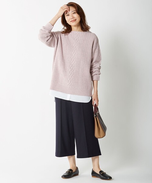 J.PRESS Ladies（J.プレス レディス）の「【接触冷感・UVケア】レイヤードジャージー カットソー（Tシャツ/カットソー・レディース・ホワイト系/ブラック系1/ネイビー系1・SMALL）」の21枚目の写真
