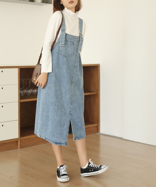 MAISON DE THERESE(メゾン ド テレーズ)の「デニムキャミワンピース(ワンピース・レディース・インディゴブルー・LARGE/X-LARGE/MEDIUM/SMALL)」の4枚目の写真