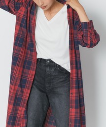 RIVE DROITE | 着回しのできるデザインが魅力　チェックオーバーシャツワンピース(シャツワンピース)