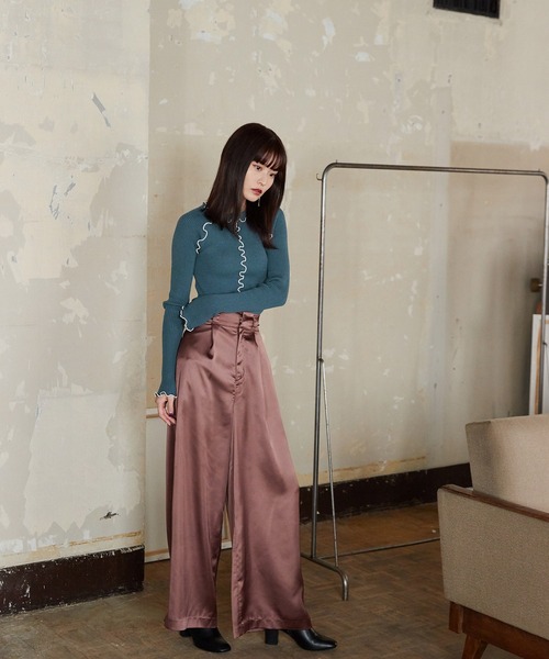Keeepy(キーピー)の「【Keeepy】rib knit rolled edge pullover(ニット/セーター・レディース・ブラック/ブルー・FREE)」の15枚目の写真