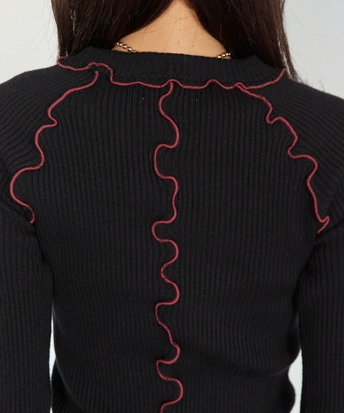 Keeepy(キーピー)の「【Keeepy】rib knit rolled edge pullover(ニット/セーター・レディース・ブラック/ブルー・FREE)」の16枚目の写真