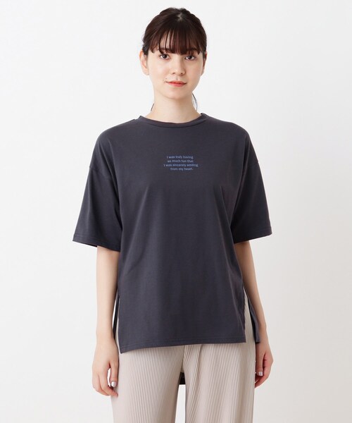 Cutie Blonde（キューティーブロンド）の「◆バックアニマルプリントビッグT（Tシャツ/カットソー・レディース・ベージュ/チャコールグレー/オフホワイト/カーキ・00）」の3枚目の写真