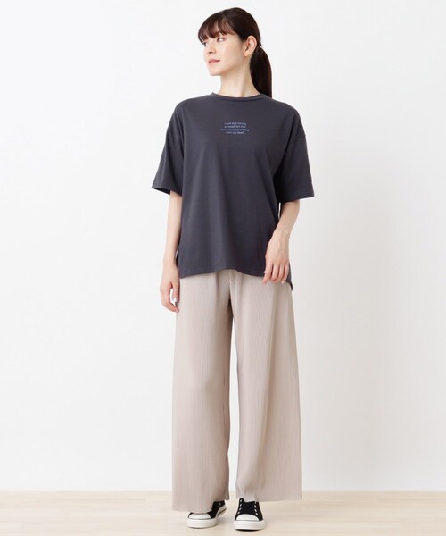 Cutie Blonde（キューティーブロンド）の「◆バックアニマルプリントビッグT（Tシャツ/カットソー・レディース・ベージュ/チャコールグレー/オフホワイト/カーキ・00）」の8枚目の写真