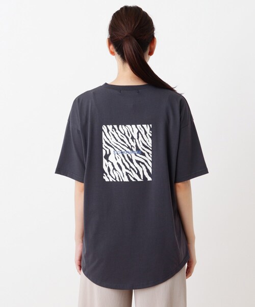 Cutie Blonde（キューティーブロンド）の「◆バックアニマルプリントビッグT（Tシャツ/カットソー・レディース・ベージュ/チャコールグレー/オフホワイト/カーキ・00）」の10枚目の写真