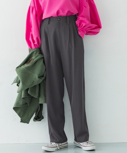 coca（coca）（コカ）の「＼＼新色登場／／ハンサムタック落ち感パンツ（その他パンツ・レディース・ブラック/イエロー/ピンク/チャコールグレー/グリーン・M/L）」の3枚目の写真