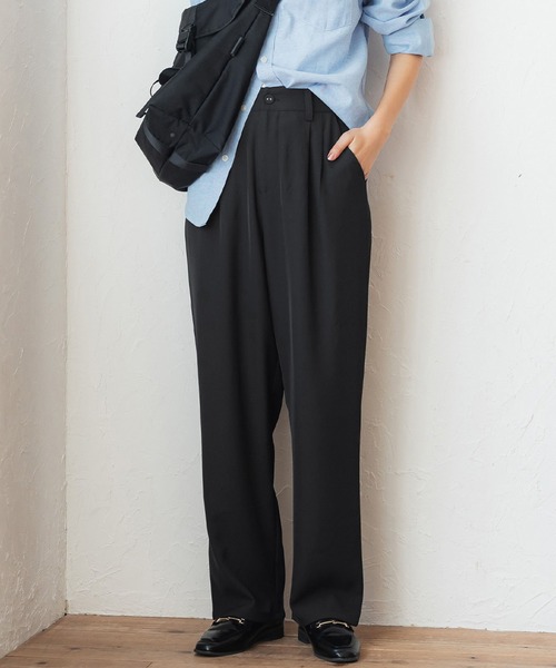 coca（coca）（コカ）の「＼＼新色登場／／ハンサムタック落ち感パンツ（その他パンツ・レディース・ブラック/イエロー/ピンク/チャコールグレー/グリーン・M/L）」の2枚目の写真