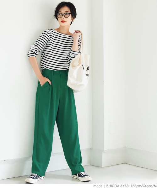 coca（coca）（コカ）の「＼＼新色登場／／ハンサムタック落ち感パンツ（その他パンツ・レディース・ブラック/イエロー/ピンク/チャコールグレー/グリーン・M/L）」の6枚目の写真