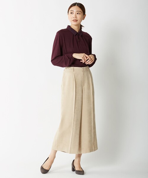 J.PRESS Ladies(J.プレス レディス)の「ウォッシャブルウールジャージー ボウタイ シャツ襟 カットソー(Tシャツ/カットソー・レディース・ピンク系/サックスブルー系/ライトグレー系/ワイン系・SMALL)」の9枚目の写真