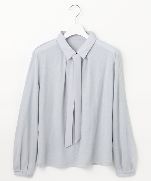 J.PRESS Ladies(J.プレス レディス)の「ウォッシャブルウールジャージー ボウタイ シャツ襟 カットソー(Tシャツ/カットソー・レディース・ピンク系/サックスブルー系/ライトグレー系/ワイン系・SMALL)」の16枚目の写真
