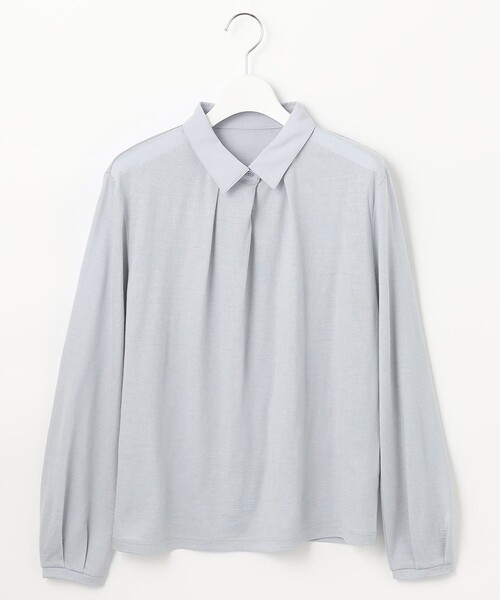 J.PRESS Ladies(J.プレス レディス)の「ウォッシャブルウールジャージー ボウタイ シャツ襟 カットソー(Tシャツ/カットソー・レディース・ピンク系/サックスブルー系/ライトグレー系/ワイン系・SMALL)」の21枚目の写真