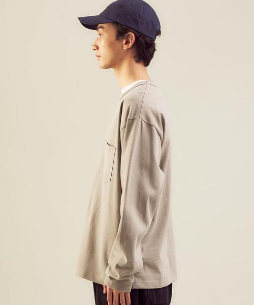 green label relaxing(グリーンレーベルリラクシング)の「<green label relaxing>オーガニックヘビーウェイト クルーネック カットソー(Tシャツ/カットソー・メンズ・ベージュ/ブラック/ホワイト/オレンジ・M/S/L/XL)」の12枚目の写真